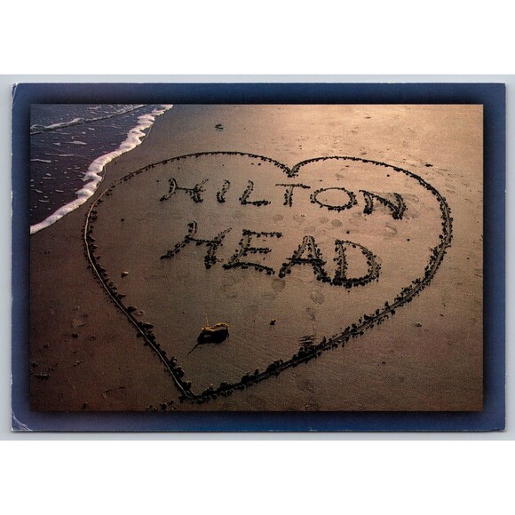 Postcard South Carolina Hilton Head Island Resort Heart Sand Beach Ocean c2000 - Picture 1 of 2